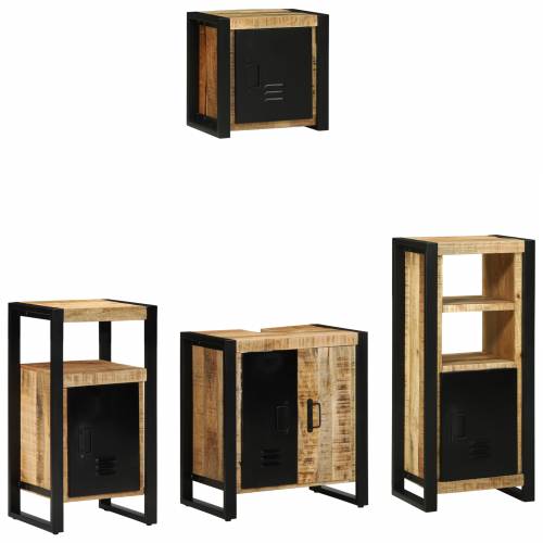 Set namještaja za kupaonicu 4 pcs Smeđa Čvrsto drvo manga Cijena
