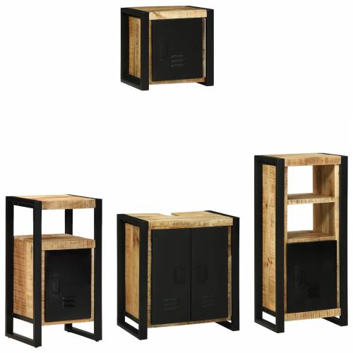 Set namještaja za kupaonicu 4 pcs Smeđa Čvrsto drvo manga Cijena