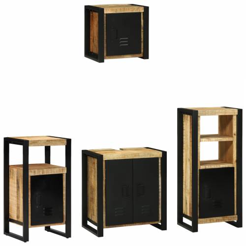 Set namještaja za kupaonicu 4 pcs Smeđa Čvrsto drvo manga Cijena