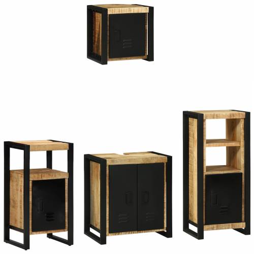 Set namještaja za kupaonicu 4 pcs Smeđa Čvrsto drvo manga Cijena