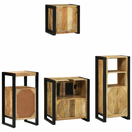 Set namještaja za kupaonicu 4 pcs Smeđa Čvrsto drvo manga Cijena