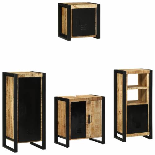 Set namještaja za kupaonicu 4 pcs Smeđa Čvrsto drvo manga Cijena