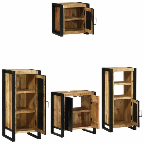 Set namještaja za kupaonicu 4 pcs Smeđa Čvrsto drvo manga Cijena
