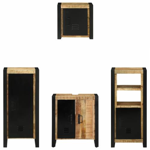 Set namještaja za kupaonicu 4 pcs Smeđa Čvrsto drvo manga Cijena