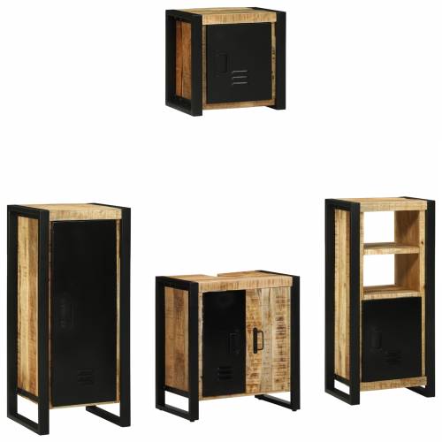 Set namještaja za kupaonicu 4 pcs Smeđa Čvrsto drvo manga Cijena