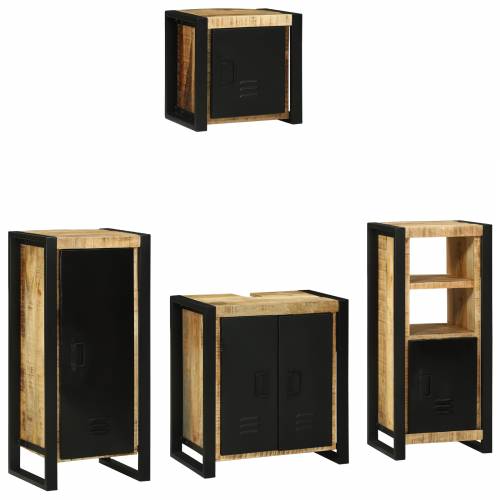 Set namještaja za kupaonicu 4 pcs Smeđa Čvrsto drvo manga Cijena
