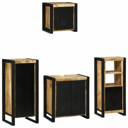 Set namještaja za kupaonicu 4 pcs Smeđa Čvrsto drvo manga Cijena