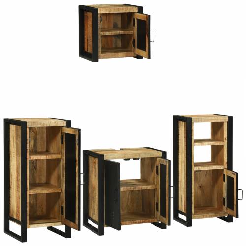 Set namještaja za kupaonicu 4 pcs Smeđa Čvrsto drvo manga Cijena