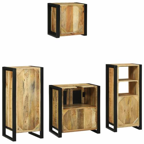 Set namještaja za kupaonicu 4 pcs Smeđa Čvrsto drvo manga Cijena