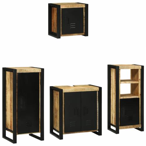 Set namještaja za kupaonicu 4 pcs Smeđa Čvrsto drvo manga Cijena