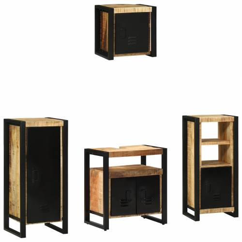 Set namještaja za kupaonicu 4 pcs Smeđa Čvrsto drvo manga Cijena