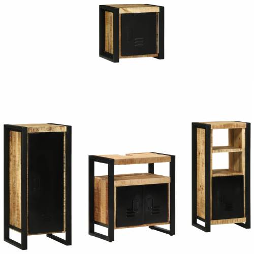 Set namještaja za kupaonicu 4 pcs Smeđa Čvrsto drvo manga Cijena