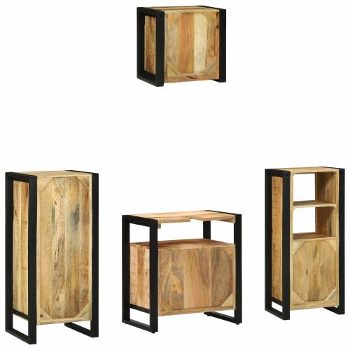 Set namještaja za kupaonicu 4 pcs Smeđa Čvrsto drvo manga Cijena