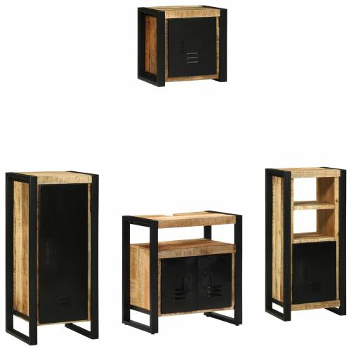 Set namještaja za kupaonicu 4 pcs Smeđa Čvrsto drvo manga Cijena