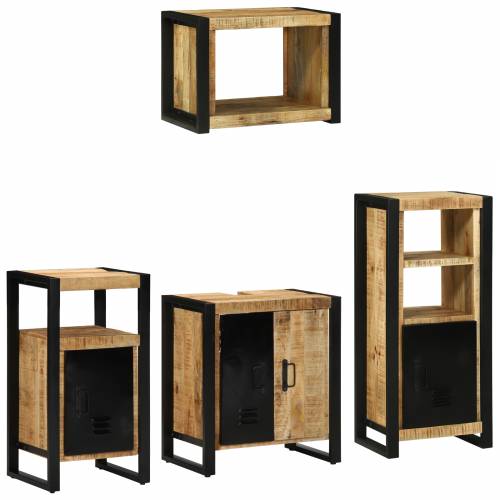 Set namještaja za kupaonicu 4 pcs Smeđa Čvrsto drvo manga Cijena