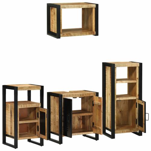 Set namještaja za kupaonicu 4 pcs Smeđa Čvrsto drvo manga Cijena