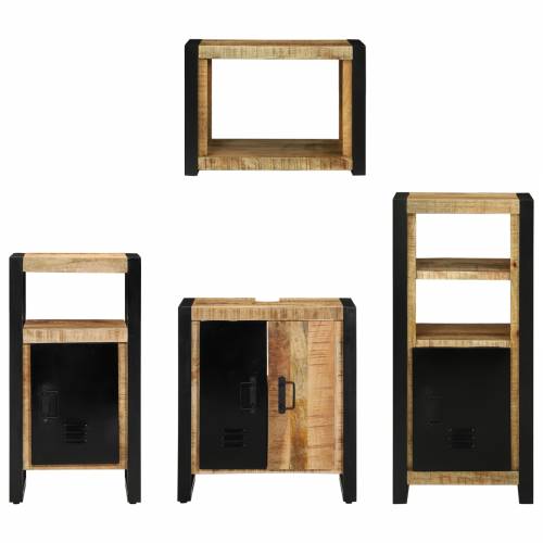 Set namještaja za kupaonicu 4 pcs Smeđa Čvrsto drvo manga Cijena