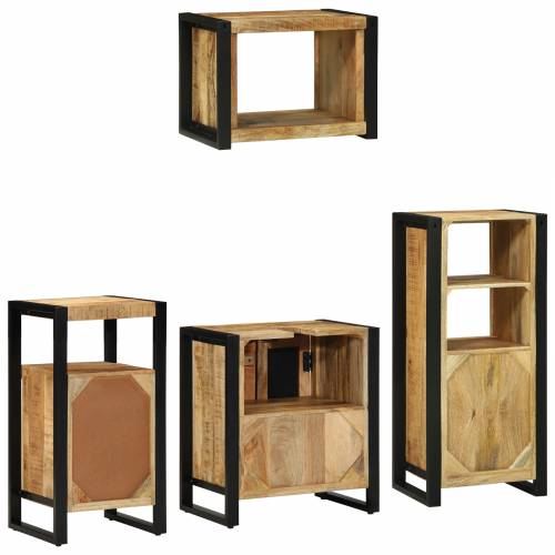Set namještaja za kupaonicu 4 pcs Smeđa Čvrsto drvo manga Cijena
