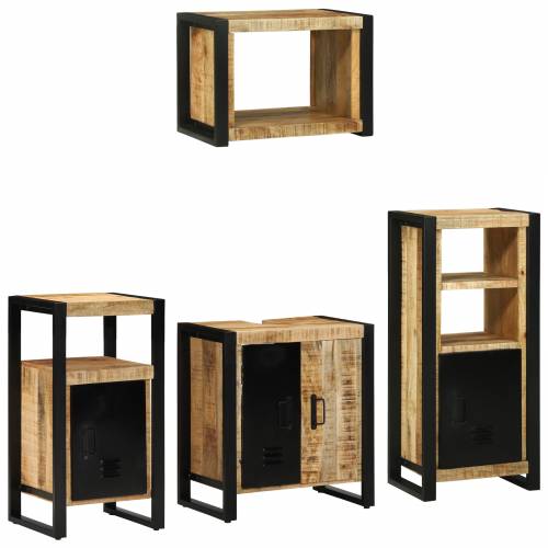 Set namještaja za kupaonicu 4 pcs Smeđa Čvrsto drvo manga Cijena