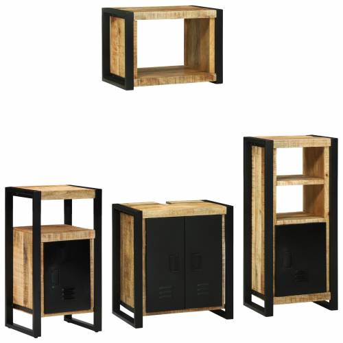 Set namještaja za kupaonicu 4 pcs Smeđa Čvrsto drvo manga Cijena