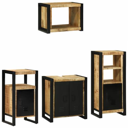 Set namještaja za kupaonicu 4 pcs Smeđa Čvrsto drvo manga Cijena