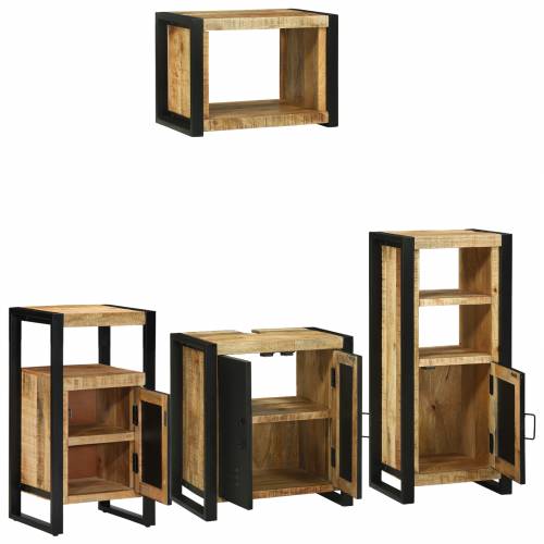 Set namještaja za kupaonicu 4 pcs Smeđa Čvrsto drvo manga Cijena