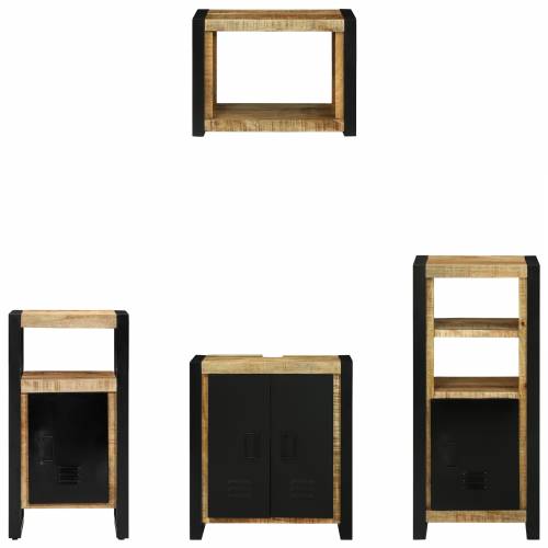 Set namještaja za kupaonicu 4 pcs Smeđa Čvrsto drvo manga Cijena