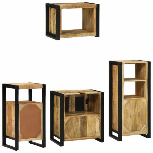 Set namještaja za kupaonicu 4 pcs Smeđa Čvrsto drvo manga Cijena