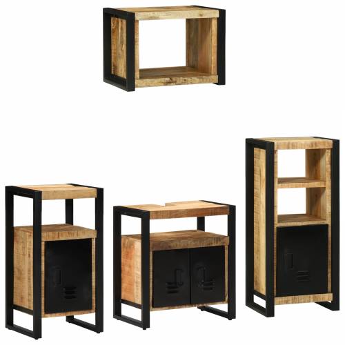 Set namještaja za kupaonicu 4 pcs Smeđa Čvrsto drvo manga Cijena