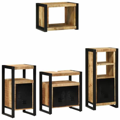Set namještaja za kupaonicu 4 pcs Smeđa Čvrsto drvo manga Cijena