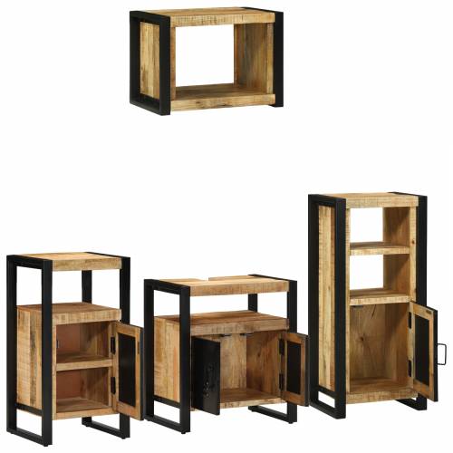 Set namještaja za kupaonicu 4 pcs Smeđa Čvrsto drvo manga Cijena