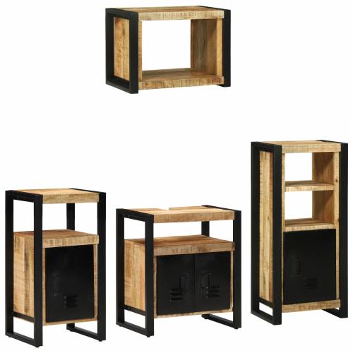 Set namještaja za kupaonicu 4 pcs Smeđa Čvrsto drvo manga Cijena