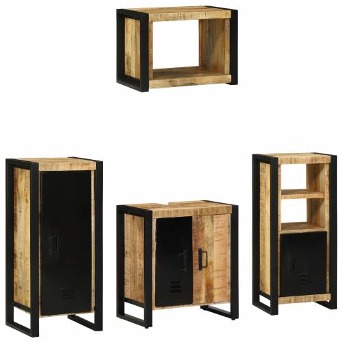 Set namještaja za kupaonicu 4 pcs Smeđa Čvrsto drvo manga Cijena