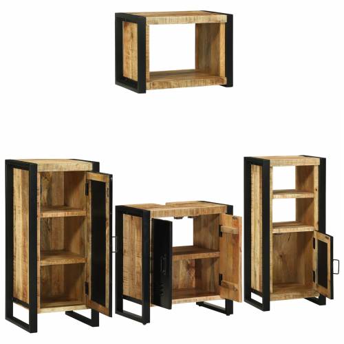 Set namještaja za kupaonicu 4 pcs Smeđa Čvrsto drvo manga Cijena