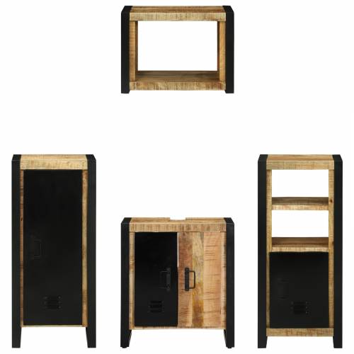 Set namještaja za kupaonicu 4 pcs Smeđa Čvrsto drvo manga Cijena