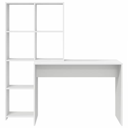 Stol s policom s pohranom Bijela 138.5 x 55 x 143 cm Konstruirano drvo Cijena