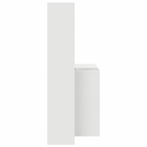 Stol s policom s pohranom Bijela 138.5 x 55 x 143 cm Konstruirano drvo Cijena
