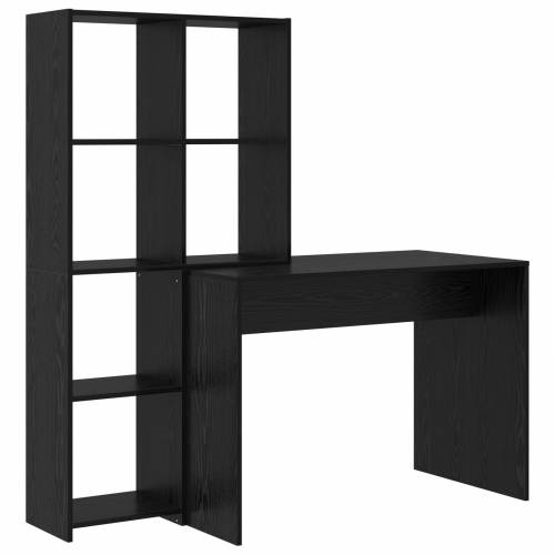 Stol s policom Crni hrast 138.5 x 55 x 143 cm Konstruirano drvo Cijena