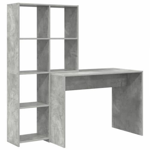 Stol s policom Beton siva 138.5 x 55 x 143 cm Konstruirano drvo Cijena