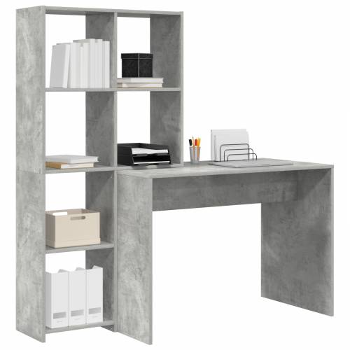 Stol s policom Beton siva 138.5 x 55 x 143 cm Konstruirano drvo Cijena
