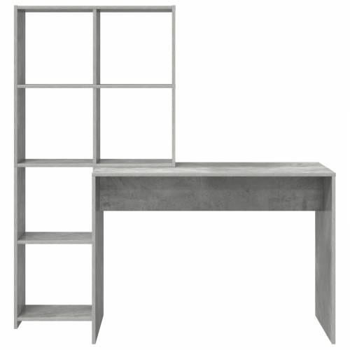 Stol s policom Beton siva 138.5 x 55 x 143 cm Konstruirano drvo Cijena