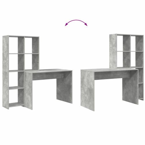 Stol s policom Beton siva 138.5 x 55 x 143 cm Konstruirano drvo Cijena