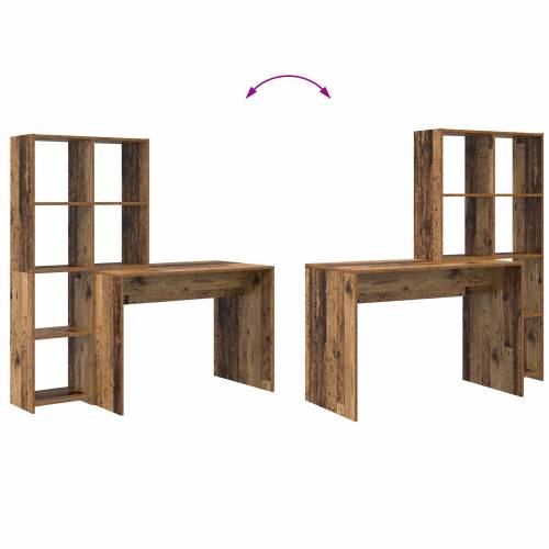 Stol s policom Staro drvo 138.5 x 55 x 143 cm Konstruirano drvo Cijena