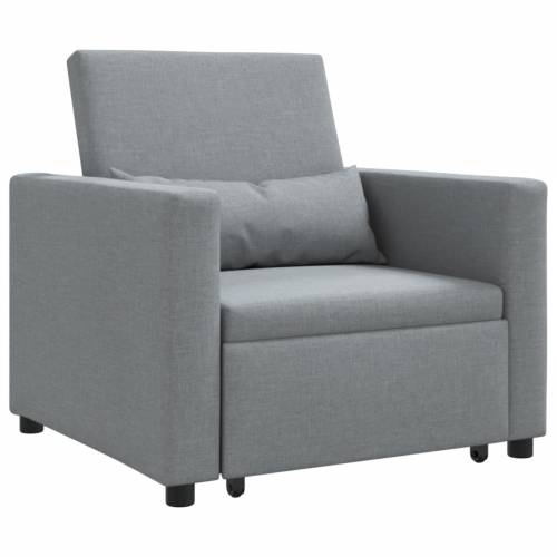 3-u-1 Single Sofa Bed Convertible Svjetlosiva tkanina Cijena