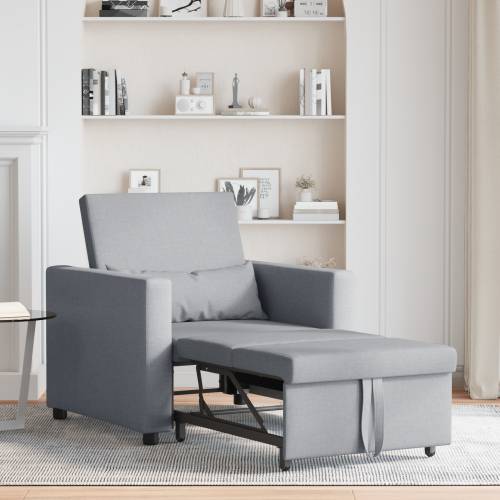 3-u-1 Single Sofa Bed Convertible Svjetlosiva tkanina Cijena
