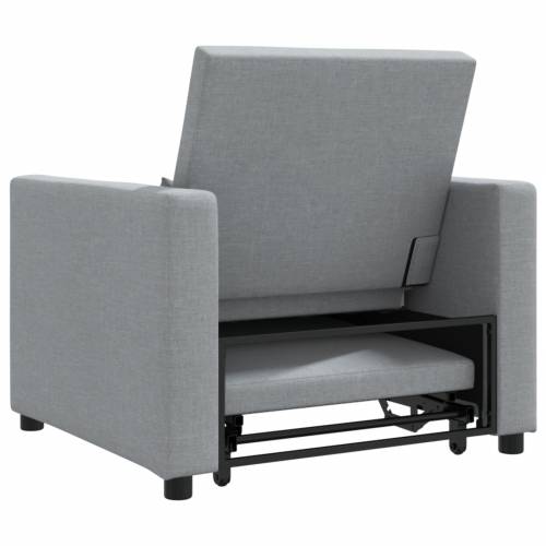 3-u-1 Single Sofa Bed Convertible Svjetlosiva tkanina Cijena