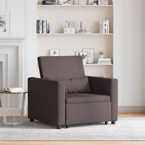 3-u-1 Sofa na razvlačenje tamnosmeđa tkanina Cijena