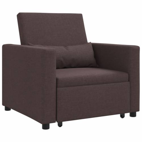 3-u-1 Sofa na razvlačenje tamnosmeđa tkanina Cijena