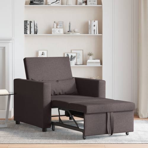 3-u-1 Sofa na razvlačenje tamnosmeđa tkanina Cijena