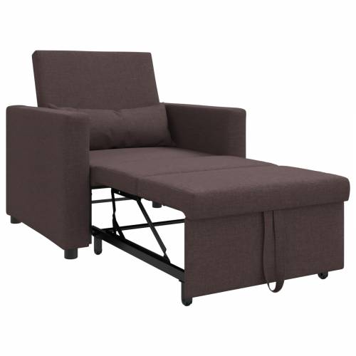 3-u-1 Sofa na razvlačenje tamnosmeđa tkanina Cijena